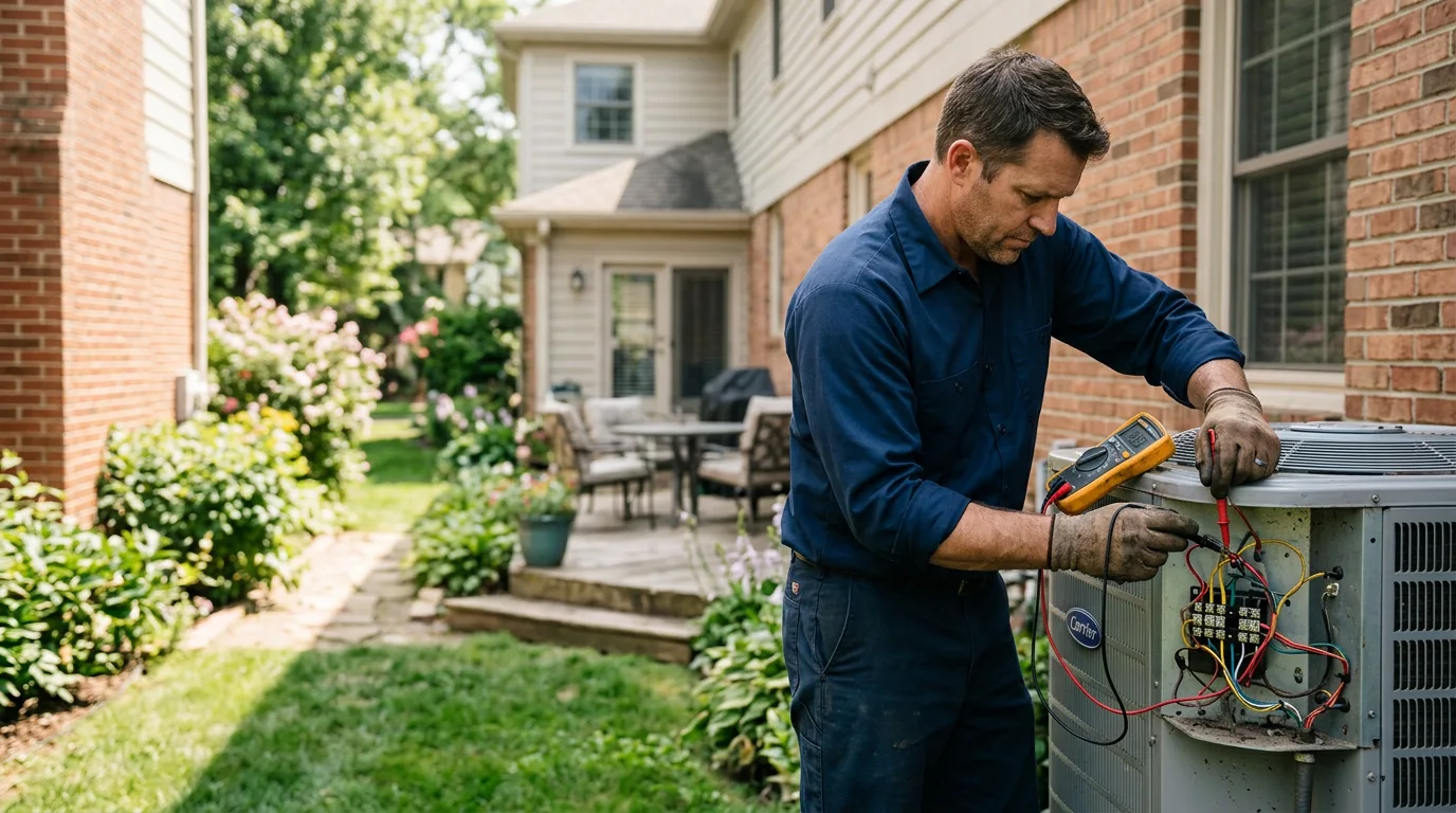 HVAC technician working near Mills River, NC